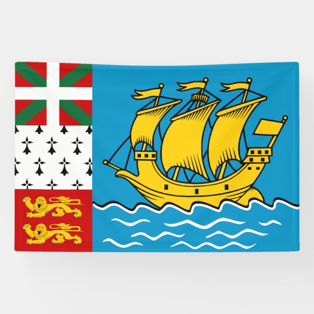 Banderoles Drapeau Saint-Pierre-et-Miquelon (Horizontal)