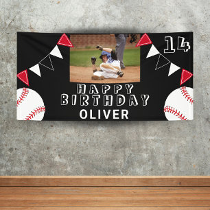 Banderoles Drapeaux de baseball Ball Bund Photo noir Annivers