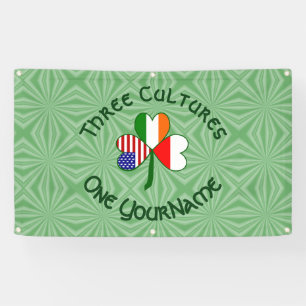 Banderoles Drapeaux irlandais américains polonais Trèfle Pers
