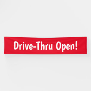 Banderoles Drive-Thru Open ! Bandeau publicitaire