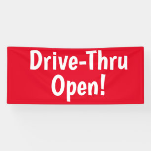 Banderoles Drive-Thru Open ! Bandeau publicitaire