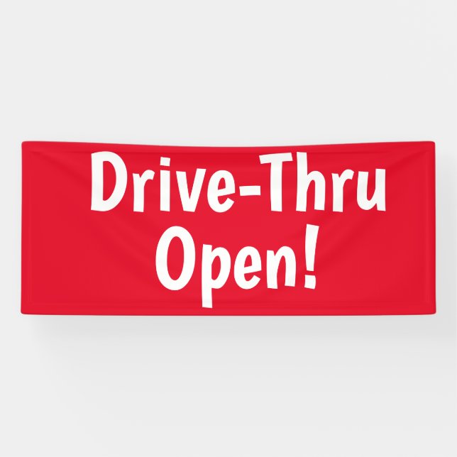 Banderoles Drive-Thru Open ! Bandeau publicitaire (Horizontal)