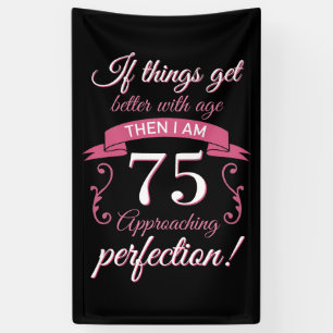 Banderoles Drôle 75e anniversaire 'Perfection'