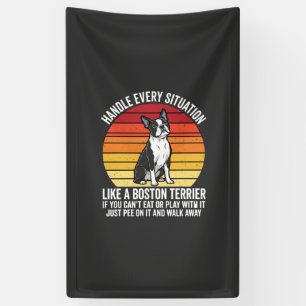 Banderoles Drôle attitude de Boston Terrier Rétro
