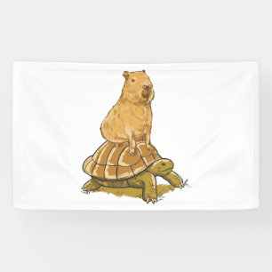 Banderoles Drôle Capybara Animal Turtle Cute Capybara