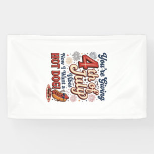 Banderoles Drôle de 4 juillet Hot Dog Vintage Conception de T