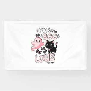 Banderoles Drôle Halloween rose Fantôme Spooktacular Chat Fab