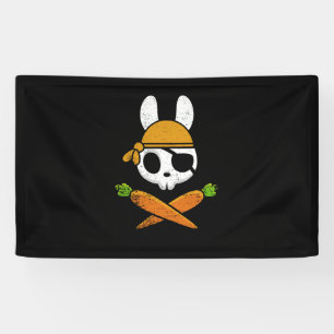 Banderoles Drôle lapin lapin de Pâques Pirate crâne et carott