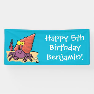 Banderoles Drôle mignon caricature pourpre crabe ermite