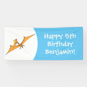 Banderoles Drôle mignon dessin animé de pterodactyle volant o