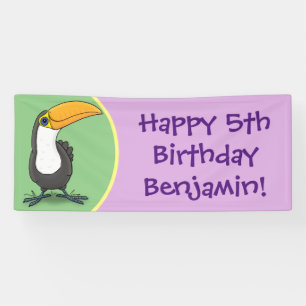 Banderoles Drôle mignon dessin animé d'oiseau toucan