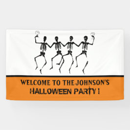 Banderoles  Drôle Orange et Black Dancing Skeleton Halloween