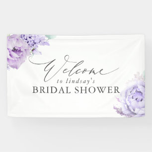 Banderoles Dusty Purple Floral Bridal / Baby shower Bienvenue