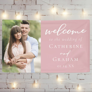 Banderoles Dusty Rose rose Couple Photo Mariage romantique