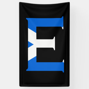 Banderoles E Monogramme superposé sur le drapeau écossais (v)