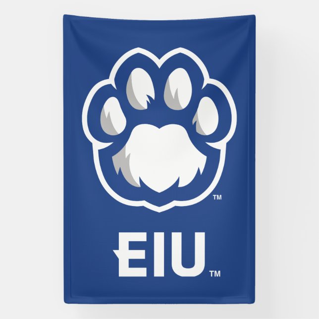 Banderoles Eastern Illinois Panthers Empreinte de patte & EIU (Verticale)