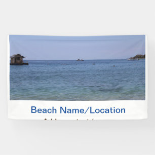Banderoles eau océan plage photo ajouter nom texte place été