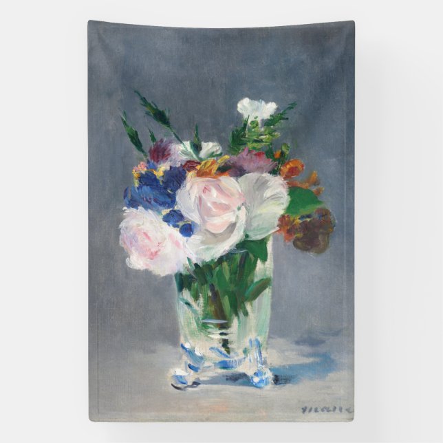 Banderoles Edouard Manet - Fleurs dans un Vase de Cristal (Verticale)