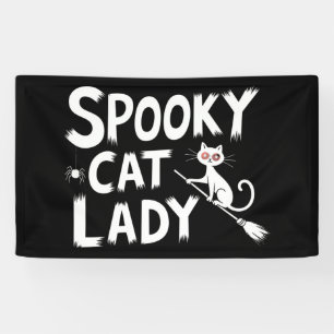 Banderoles Éffrayant Chat Maman Éffrayante Chat Dame Hallowee