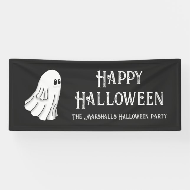 Banderoles Éffrayant fantôme d'Halloween (Horizontal)