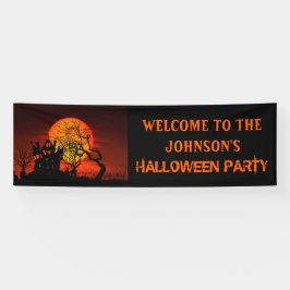 Banderoles Éffrayant Haunted House & Pleine lune Halloween Pa