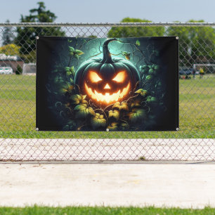 Banderoles Éffrayant nature brillant Halloween citrouille