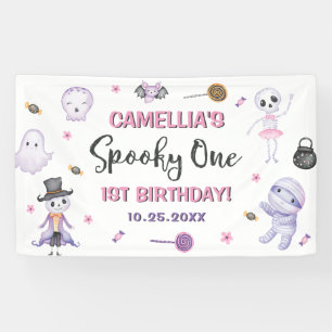 Banderoles Éffrayant One Girls Halloween 1er anniversaire