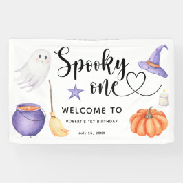 Banderoles Éffrayant Un Halloween Bienvenue au 1er anniversai