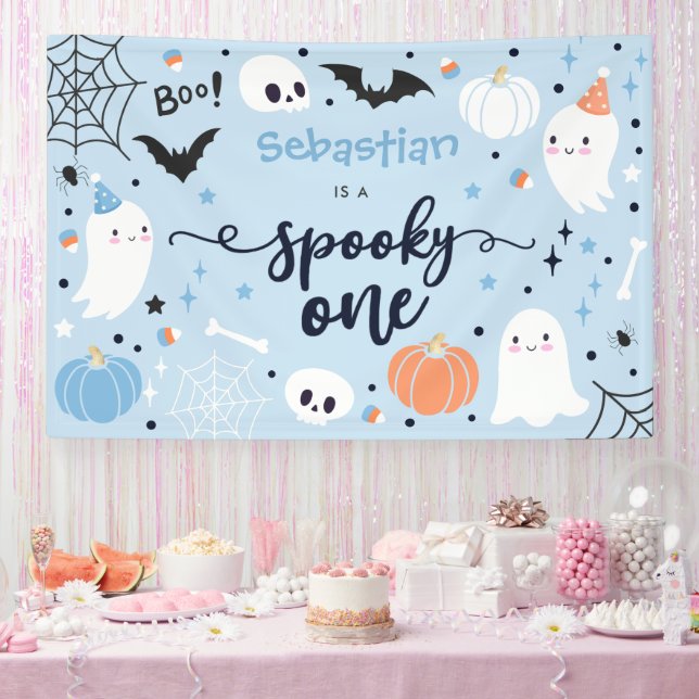 Banderoles Éffrayant un mignon Halloween Fantôme 1er annivers (Fête)