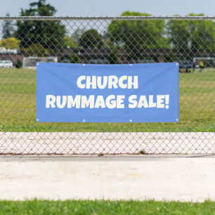 Banderoles Eglise Rummage Vente ! Bonnet lumineux