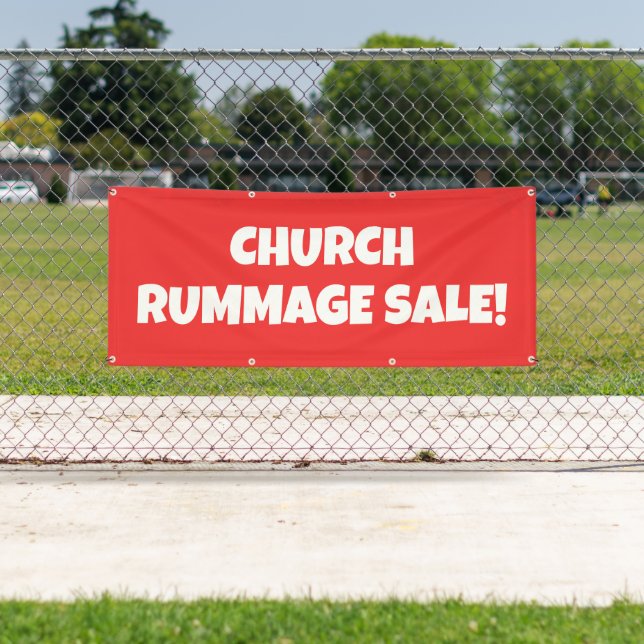 Banderoles Eglise Rummage Vente ! Bonnet lumineux (En situation)