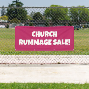 Banderoles Eglise Rummage Vente ! Bonnet lumineux