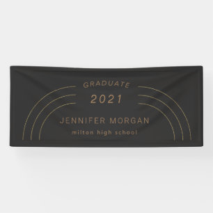 Banderoles élégance moderne or graduation Nom Carte