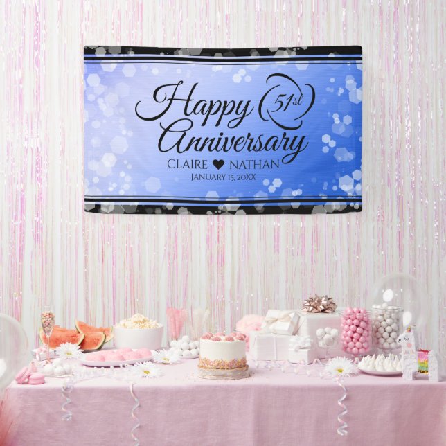 Banderoles Élégant 51e anniversaire de Mariage Sapphire (Fête)
