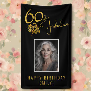 Banderoles Elégant 60 et Fabulous Twigs 60th Birthday Photo