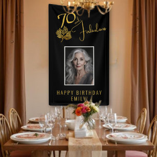 Banderoles Elégant 70 et Fabulous Twigs 70th Birthday Photo
