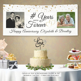 Banderoles Élégant Anniversaire ANNÉES EN FOREVER Photos