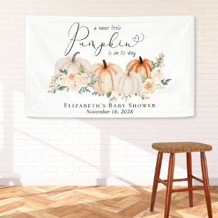 Banderoles Elégant Baby shower Floral Citrouille Bienvenue