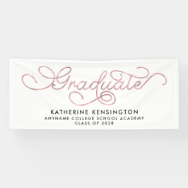Banderoles Élégant Blush Pink Typographie Graduation