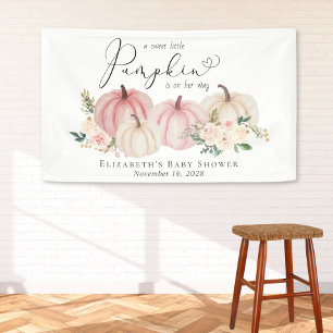 Banderoles Elégant Citrouille Floral Baby Girl Douche Bienven