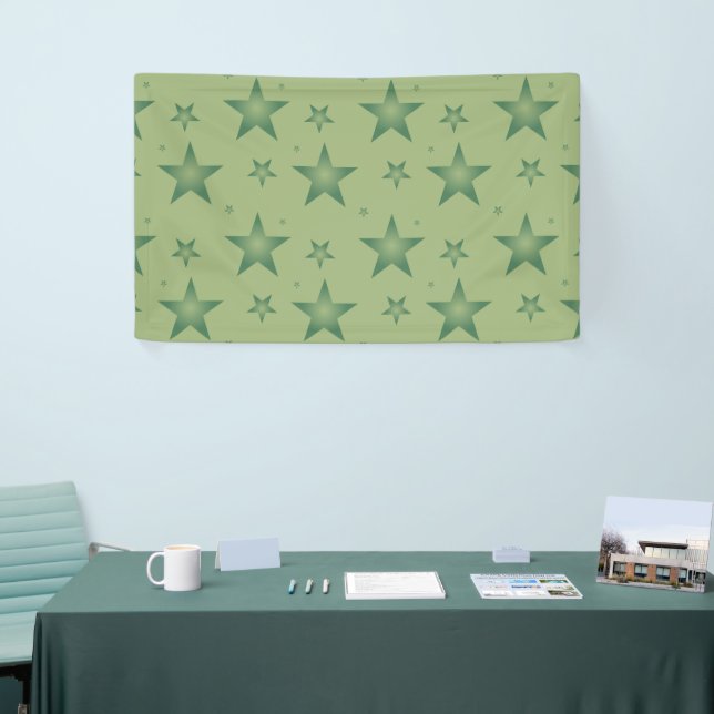 Banderoles Élégant et élégant Olive Stars sur Sage Green (Salon professionnel)