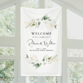 Banderoles Elégant Eucalyptus Foliage Mariage Bienvenue