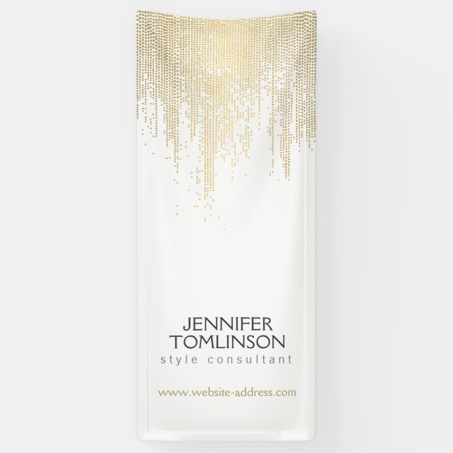 Banderoles Elégant Faux Gold Confetti Dots Motif (Vertical)