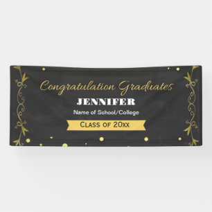 Banderoles Élégant Formal Black Gold 2025 Graduation