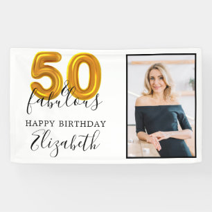 Banderoles Elégant Gold 50 et fabuleux 50e anniversaire Phot