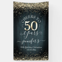 Élégant Gold 50th Birthday Script