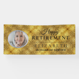 Banderoles Elégant Golden Custom Photo Parti de retraite Bann