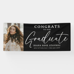 Banderoles Elegant Grad Photo Félicitations Diplômé
