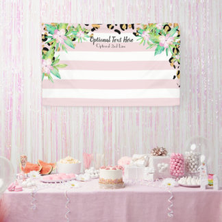 Banderoles Elégant Leopard Gold et Pink Vinyl Party fond