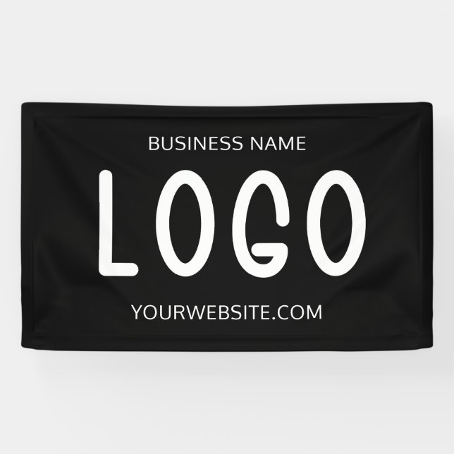 Banderoles Élégant logo rectangulaire moderne noir et blanc g (Horizontal)